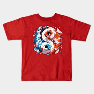 Koi Fish Forming Yin and Yang Kids T-Shirt